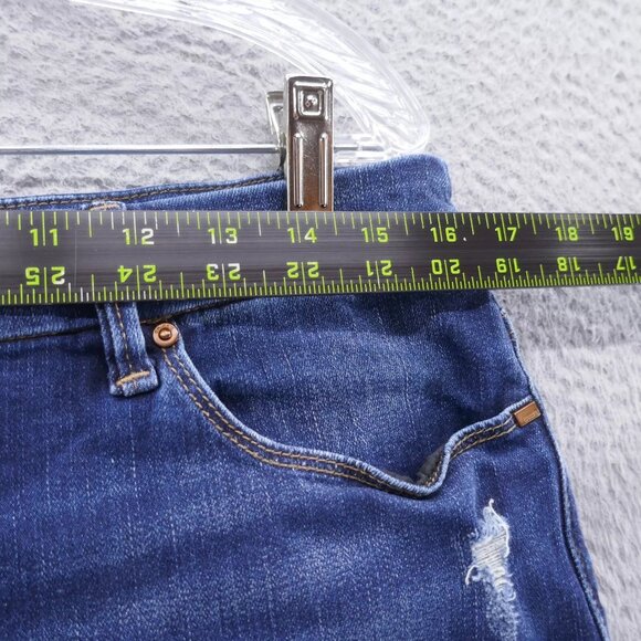 Chicos Womens Platinum Jegging Jeans 1 Size 8 Blue Distressed Studded Stretch - Picture 6 of 11